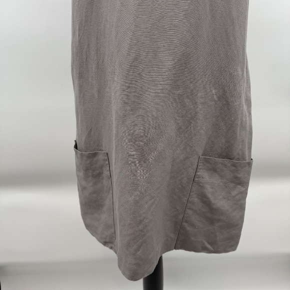 A/X Armani Exchange Dress Women 2 Gray Halter Studded Linen Silk Blend Pockets - Picture 3 of 11